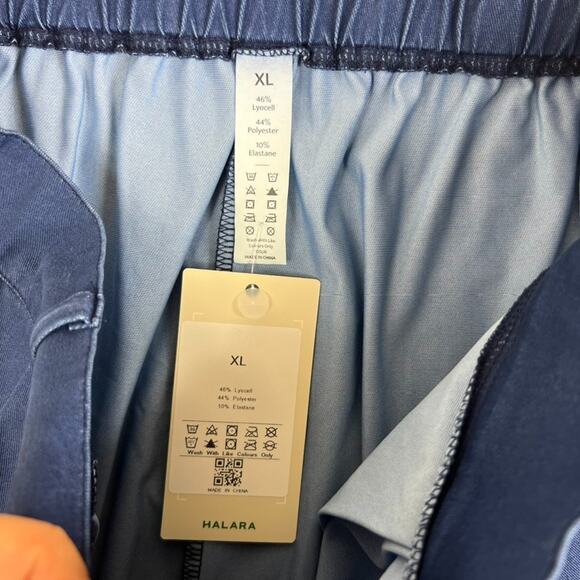 Halara Wide Leg Pants Women's XL Blue Lyocell Blend Front Pleated Slash Pockets - Picture 4 of 10